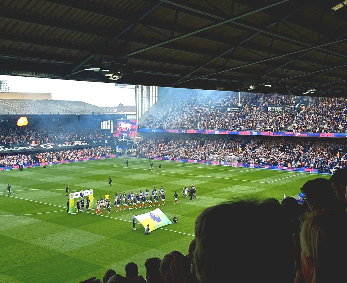 Ipswich vs Arsenal from the West Stand at Portman Road
